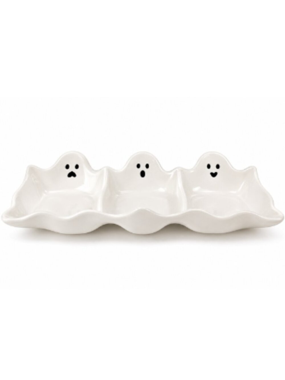 The Halloween Collection Ghost Serving Bowl Candy Snack Tray White NEW